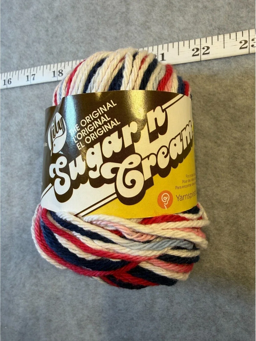 Lily Sugar 'n Cream 100% Cotton Yarn Red White Blue New